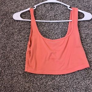 coral orange crop top